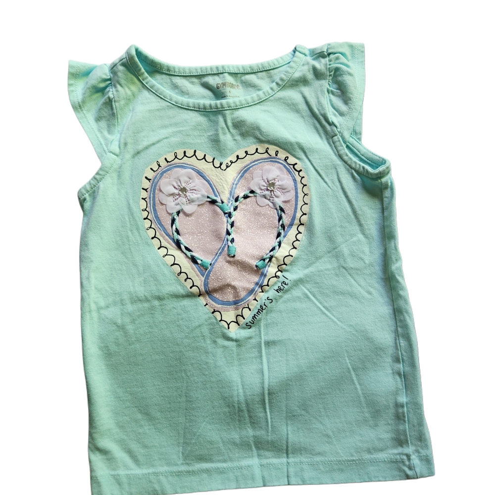 Green Kids Shirt with Heart Design